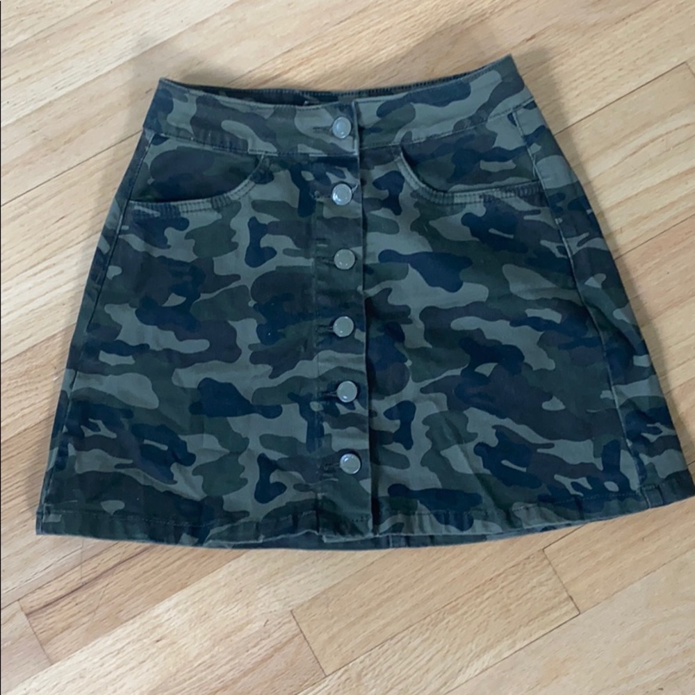 camo denim skirt